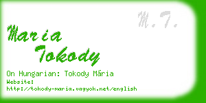maria tokody business card